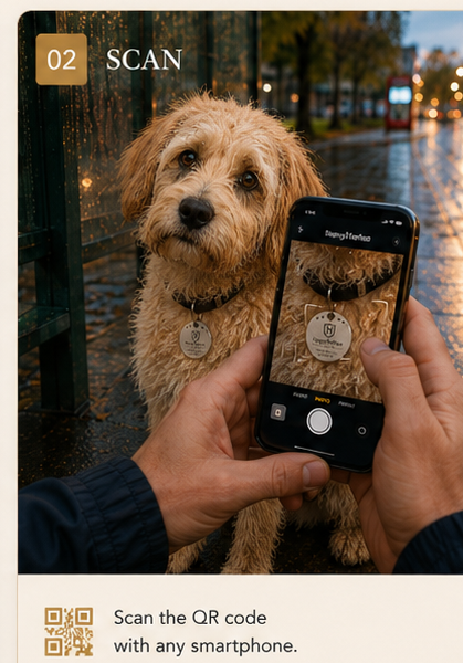 SCAN — scan the HopeTether QR code with a smartphone