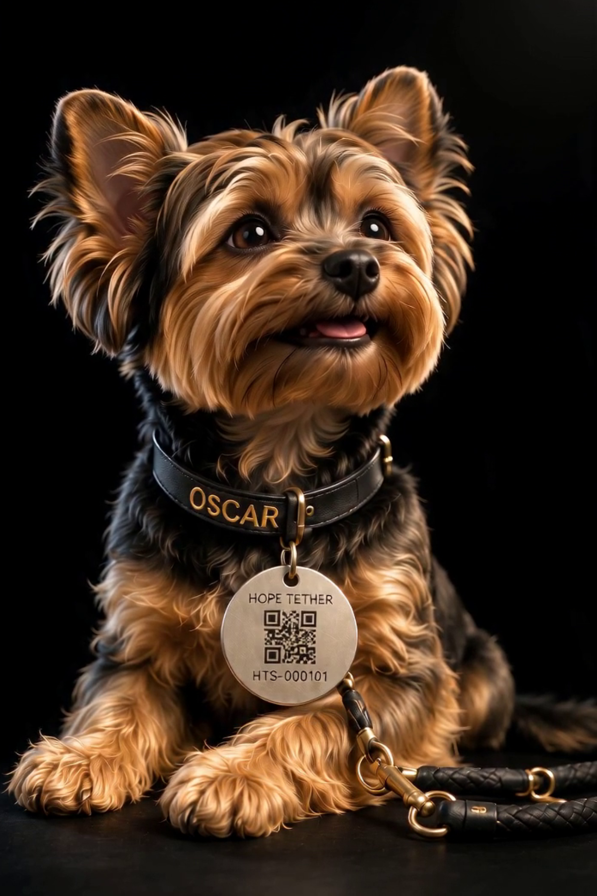 Oscar wearing his HopeTether Identity TAG