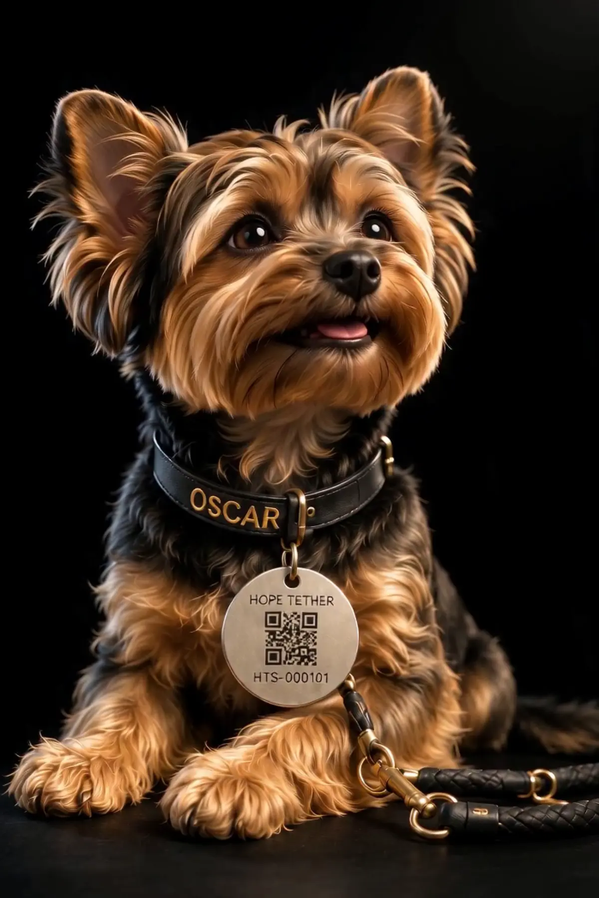 Oscar wearing a HopeTether Identity TAG